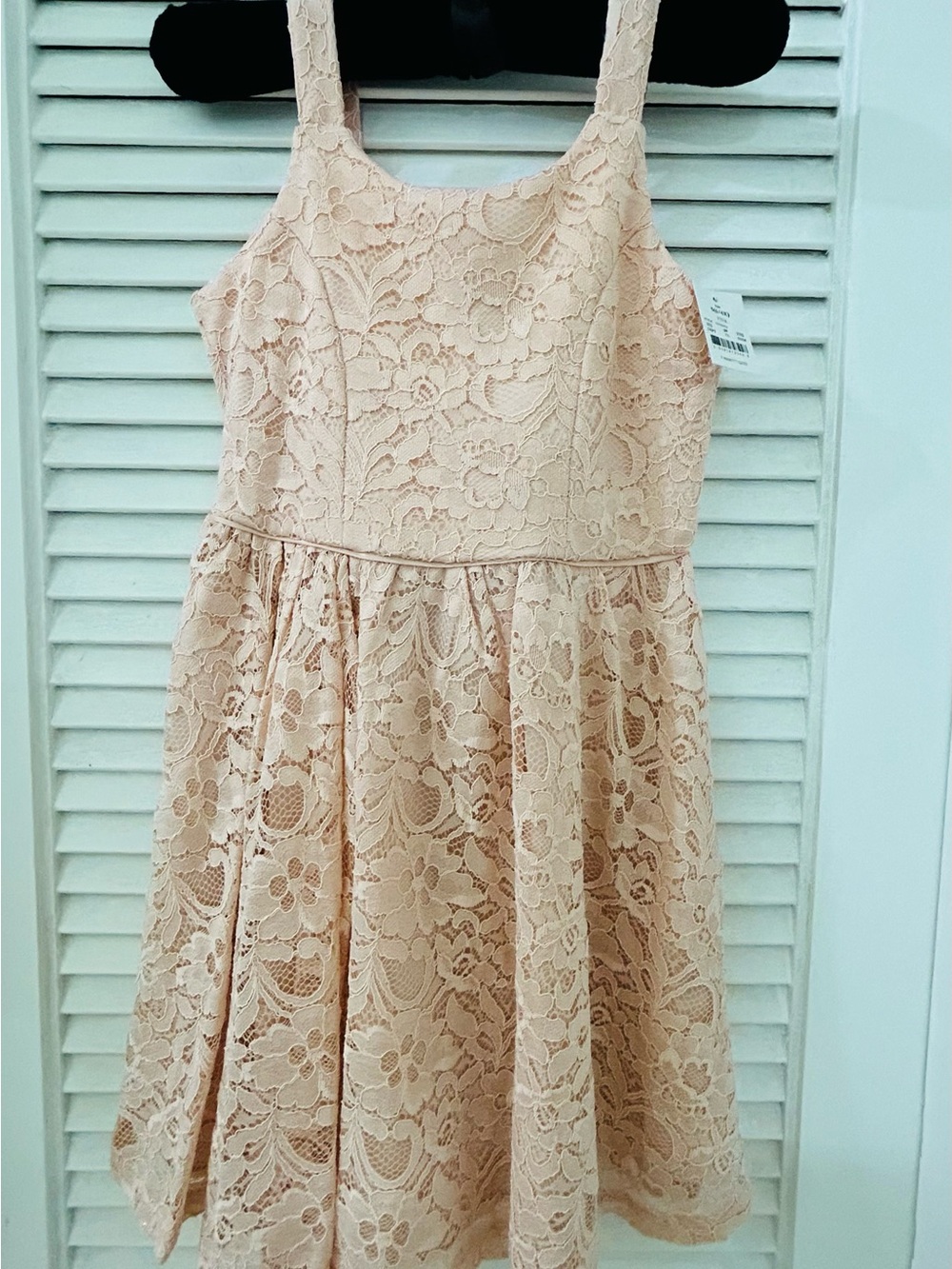 Girls Lace Sleeveless Dress - Blush Pink